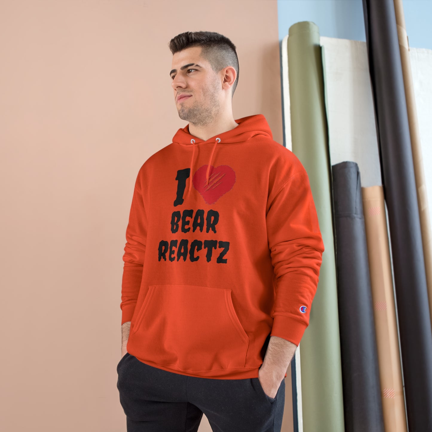 I Love Bear Reactz Hoodie (Bear Clawed Heart) Champion X Bear Reactz