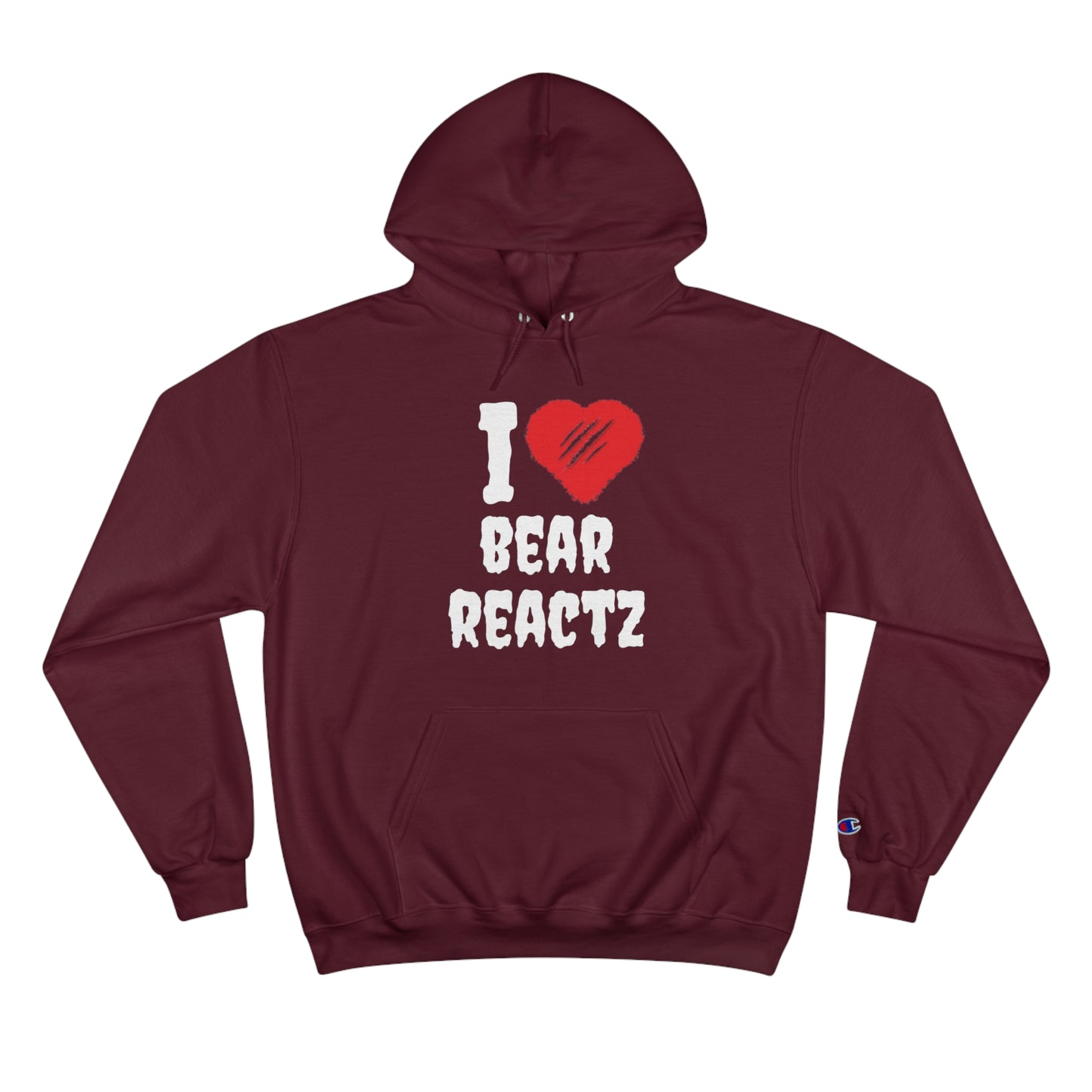 I Love Bear Reactz Hoodie (Bear Clawed Heart) Champion X Bear Reactz