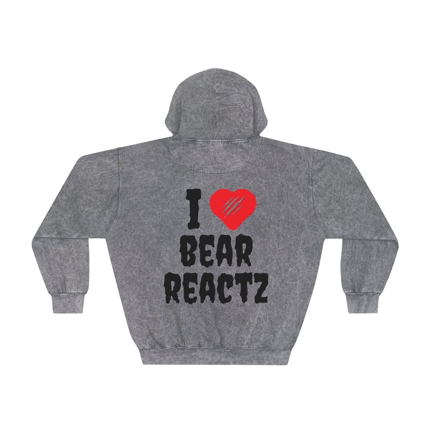 I Love Bear Reactz Unisex Mineral Wash Hoodie (Heart Clawed Heart)