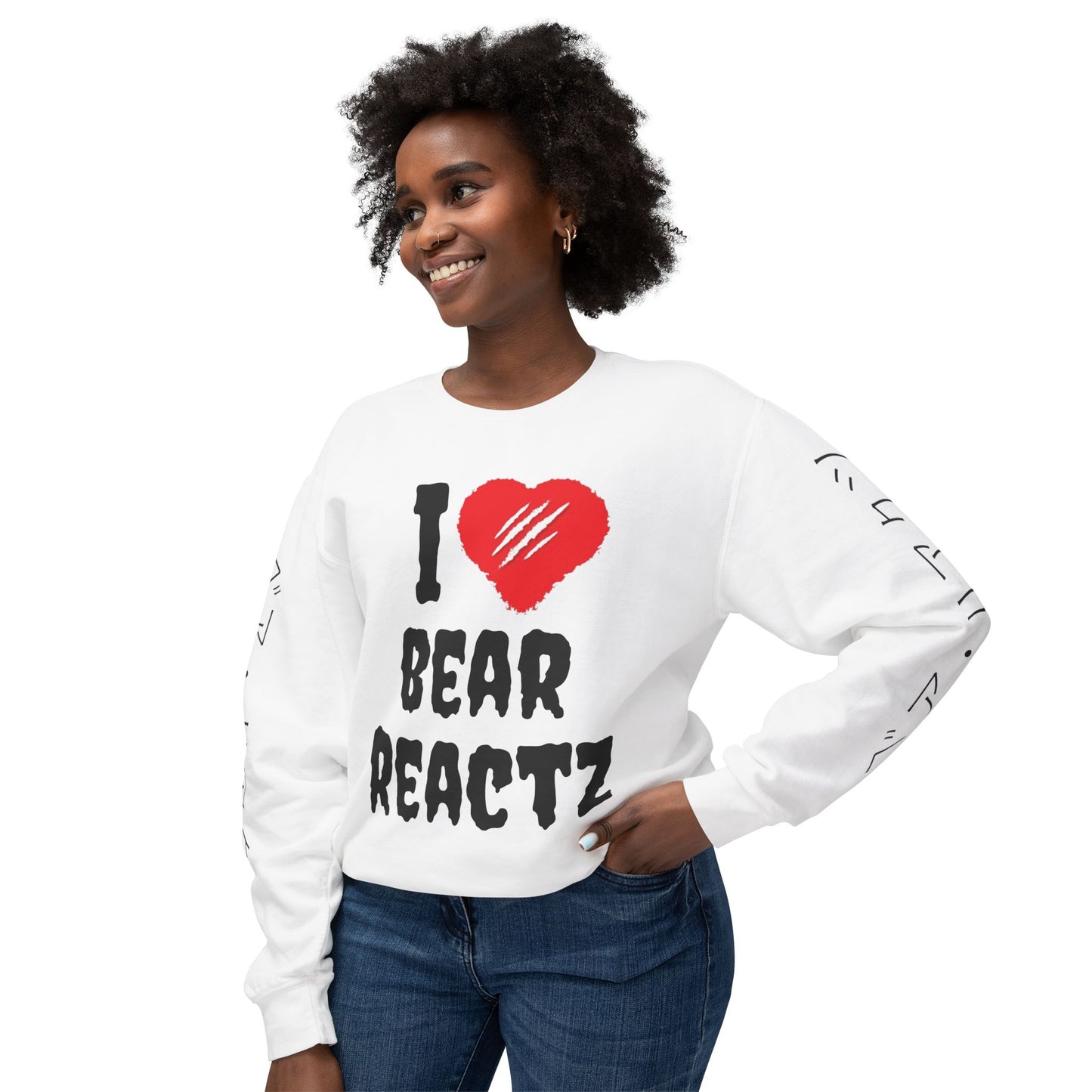 I Love Bear Reactz Sweatshirt (Bear Clawed Heart)