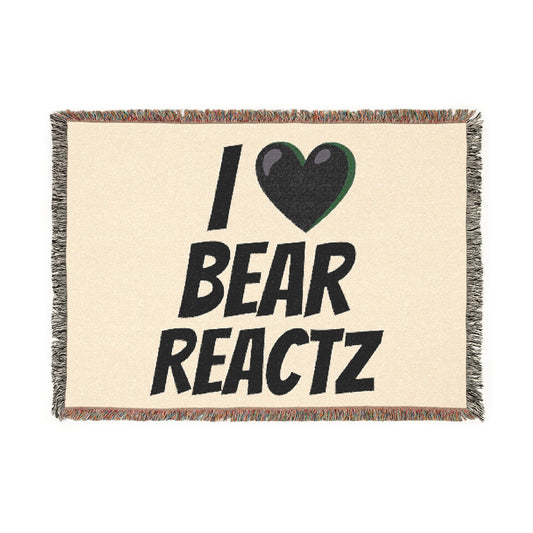 I Love Bear Reactz Woven Blanket