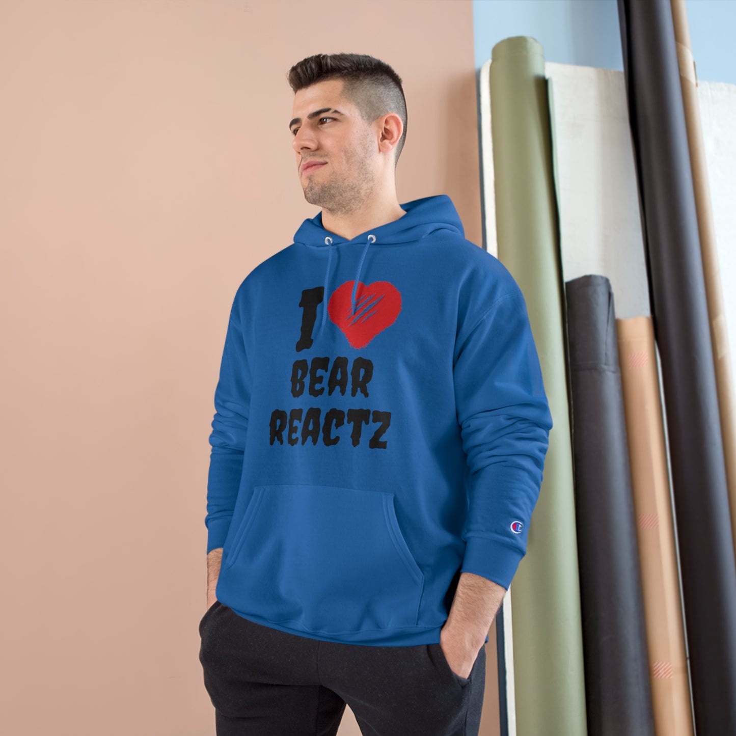 I Love Bear Reactz Hoodie (Bear Clawed Heart) Champion X Bear Reactz