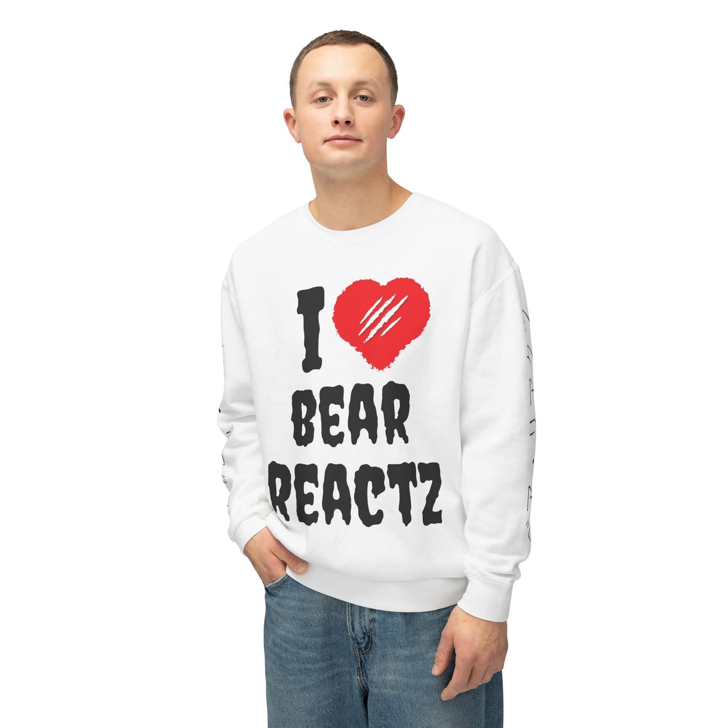 I Love Bear Reactz Sweatshirt (Bear Clawed Heart)