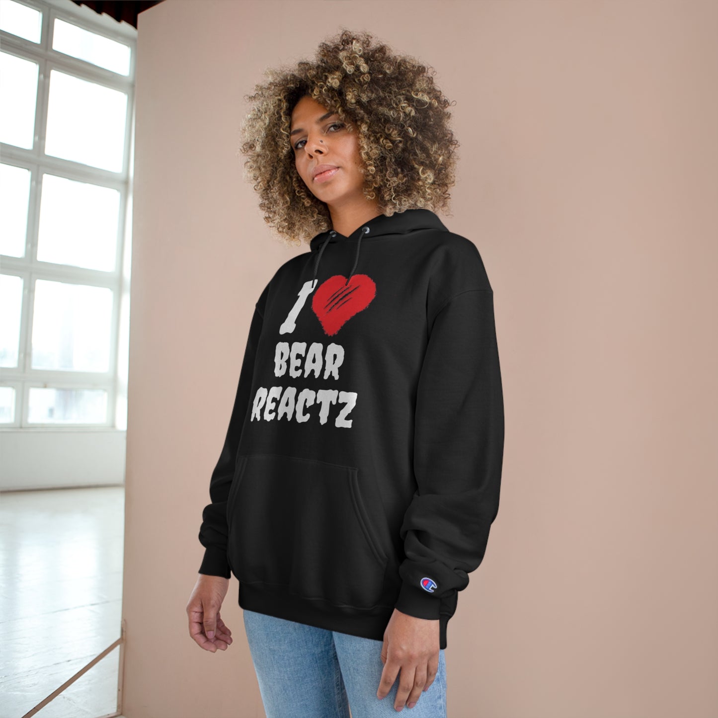 I Love Bear Reactz Hoodie (Bear Clawed Heart) Champion X Bear Reactz