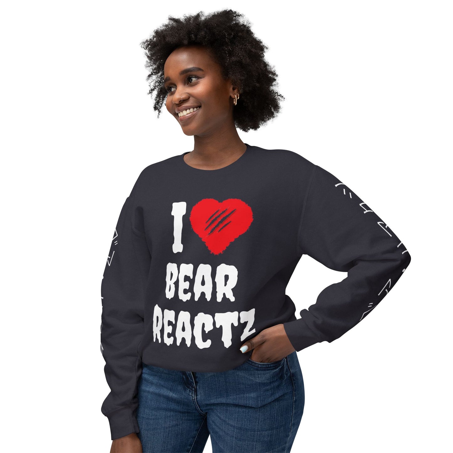 I Love Bear Reactz Sweatshirt (Bear Clawed Heart)