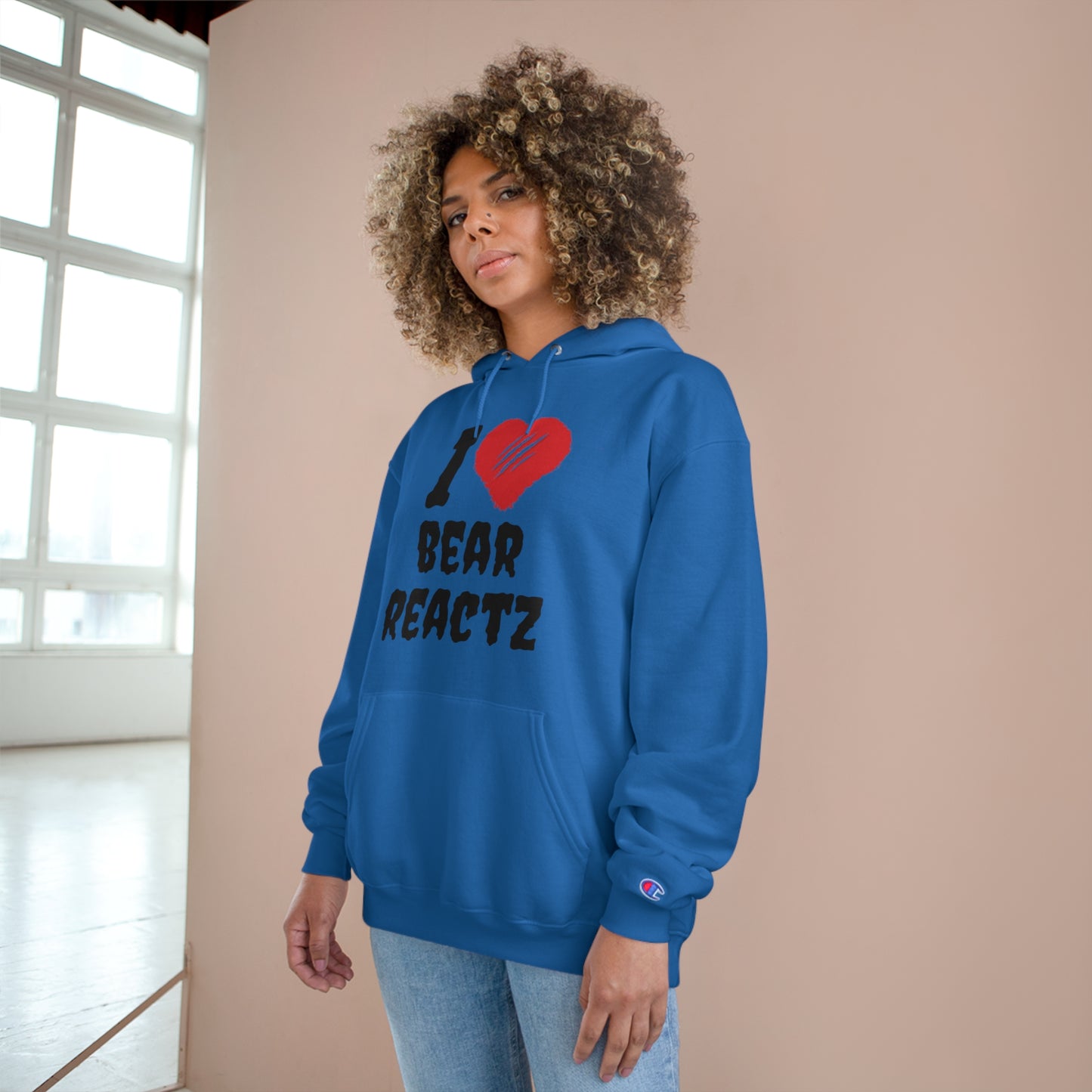 I Love Bear Reactz Hoodie (Bear Clawed Heart) Champion X Bear Reactz