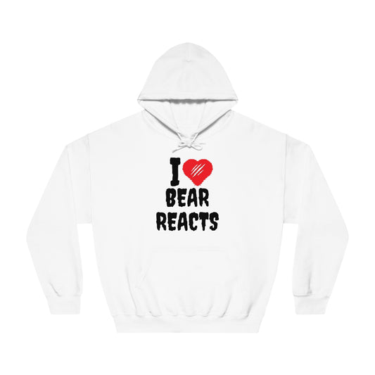 I Love Bear Reacts Cozy Hoodie (Clawed Bear Heart)